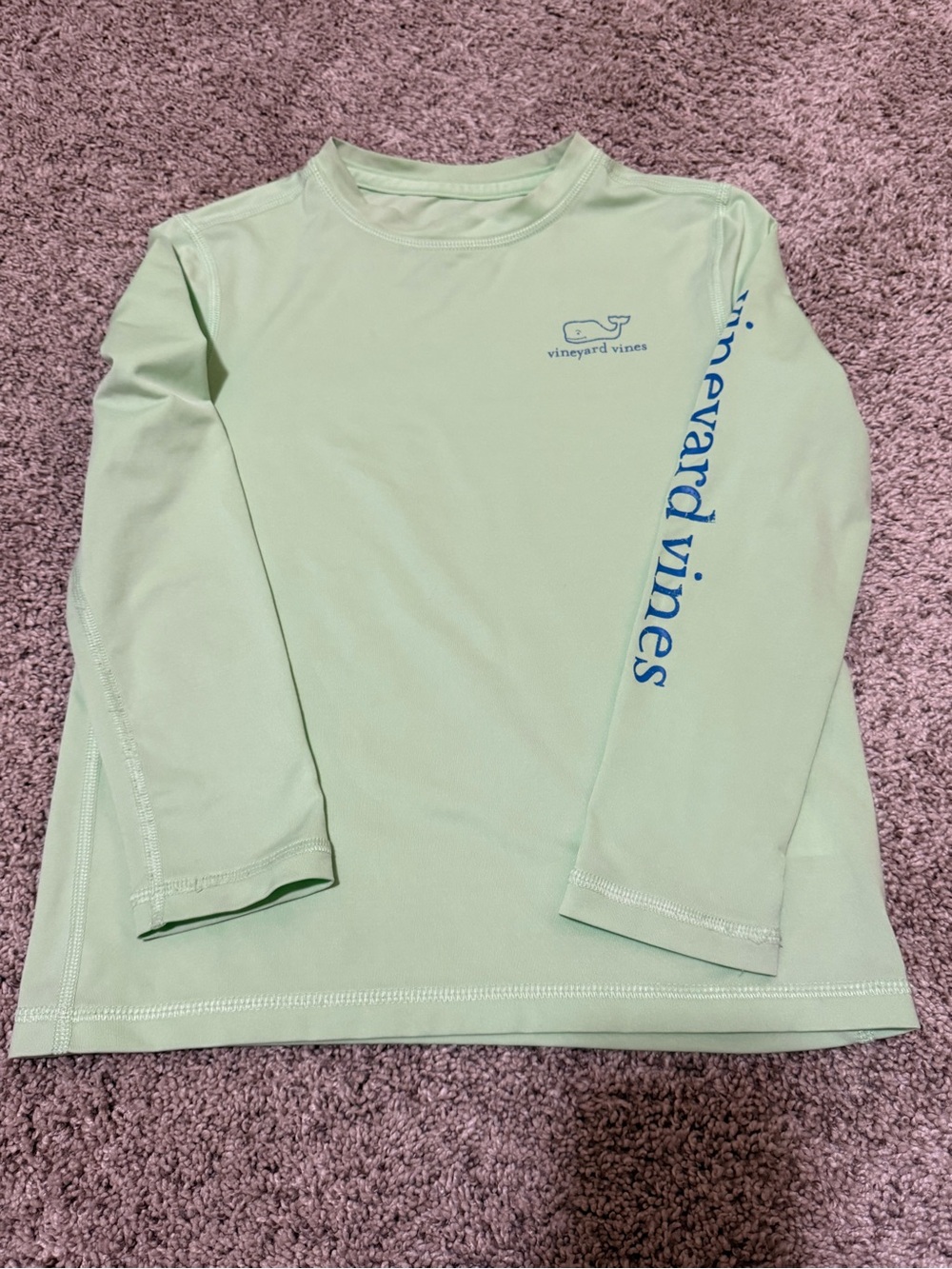 Vineyard Vines Kids' Light Green Long-Sleeve Swim Shirt - Rash Guard - Size 5